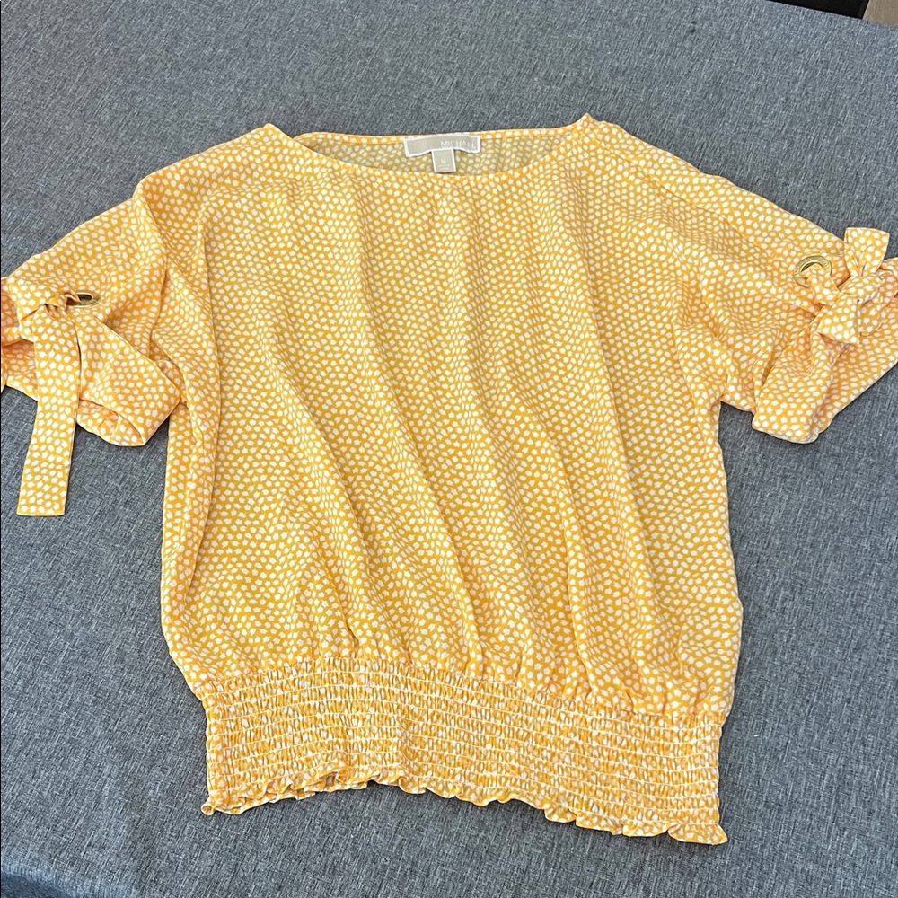 Michael Kors Yellow Polka Dot Blouse